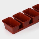 Набор горшков для цветов с поддоном Darel plastic, 750 мл, 53 см, 5 шт., терракотовый - Фото 4