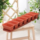 Набор горшков для цветов с поддоном Darel plastic, 750 мл, 73 см, 7 шт., терракотовый - Фото 1