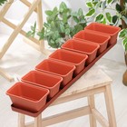 Набор горшков для цветов с поддоном Darel plastic, 750 мл, 73 см, 7 шт., терракотовый - Фото 2