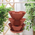 Кашпо для цветов многоярусное «Каскад», 3 шт., 12 л (секция 4 л), цвет терракотовый - Фото 12