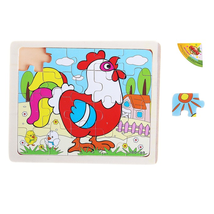 Пазл малый в рамке "Петушок", 20 элементов - Фото 1