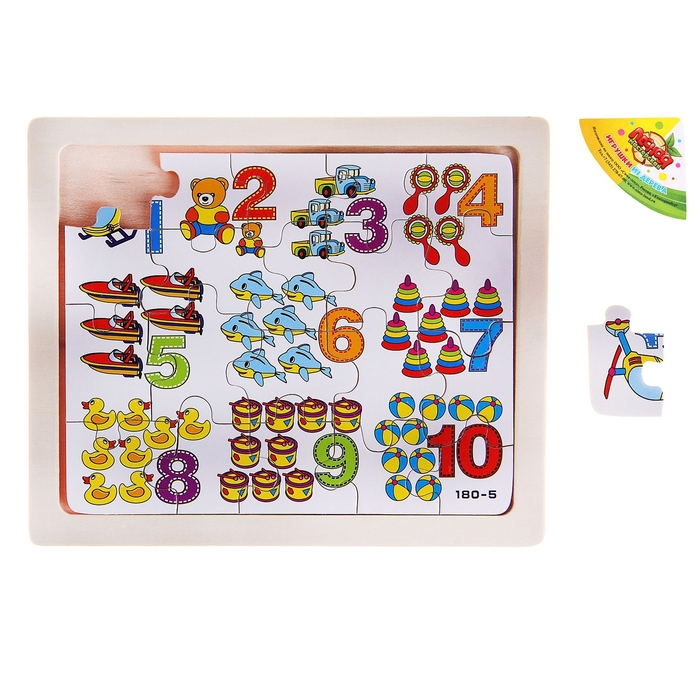 Пазл малый в рамке "Учимся считать", 20 элементов - Фото 1