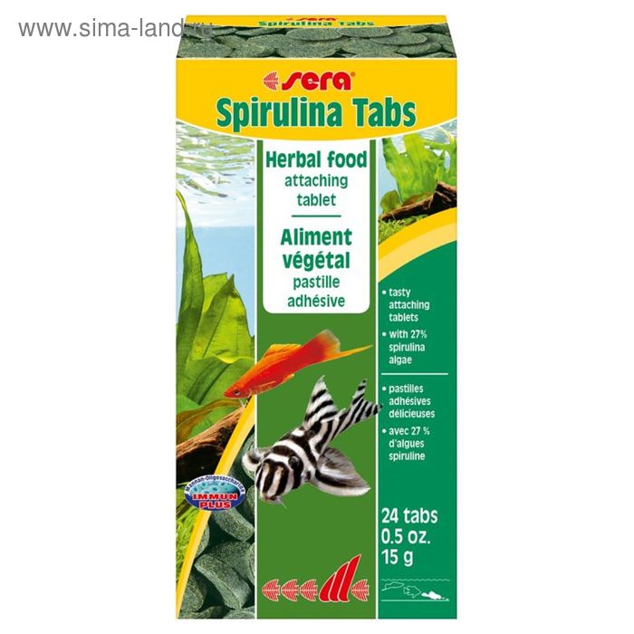 Корм растительный Spirulina Tabs для рыб, 24 таб., 14,4 г - Фото 1