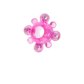 Эрекционное кольцо с бусинами Toyfa Super Ring, цвет розовый