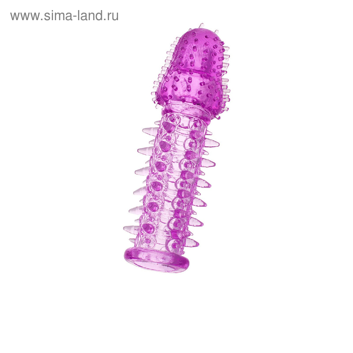 Насадка на пенис с ворсинками Toyfa, TPE, фиолетовая, 13,5 см - Фото 1