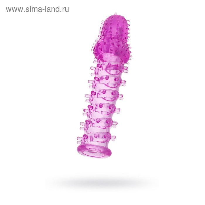 Насадка на пенис Toyfa с ворсинками, TPE, фиолетовая, 13,5 см - Фото 1