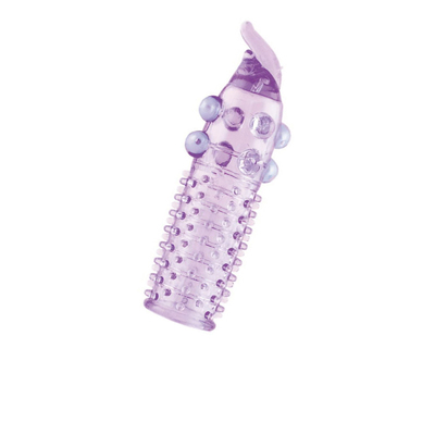 Насадка на пенис Toyfa, с шариками, цвет фиолетовый, 13 см