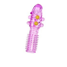 Насадка на пенис Toyfa, с шариками, цвет фиолетовый, 14 см