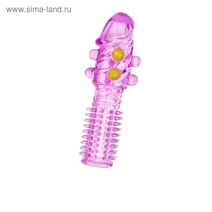 Насадка на пенис Toyfa, с шариками, цвет фиолетовый, 14 см - Фото 1
