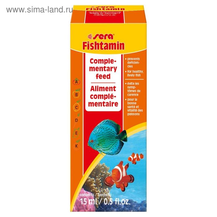 Кормовая добавка для рыб Sera Fishtamin, 15 мл - Фото 1