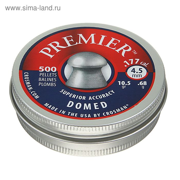 Пули пневм. "Crosman Premier Domed", 4,5 мм., 10,5 гран (500 шт.) - Фото 1