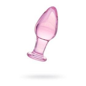 Анальная пробка Sexus Glass, стекло, розовая, 10 см, d=4 см