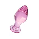 Анальная пробка Sexus Glass, стекло, розовая, 10 см, d=4 см - Фото 2