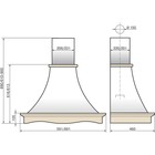 Вытяжка Elikor "Рококо" 90П-700-П3Г, белый муар/дуб неокрашенный - Фото 2