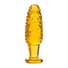 Анальная пробка Sexus Glass, стекло, желтая, 13 см, d=4 см - Фото 1