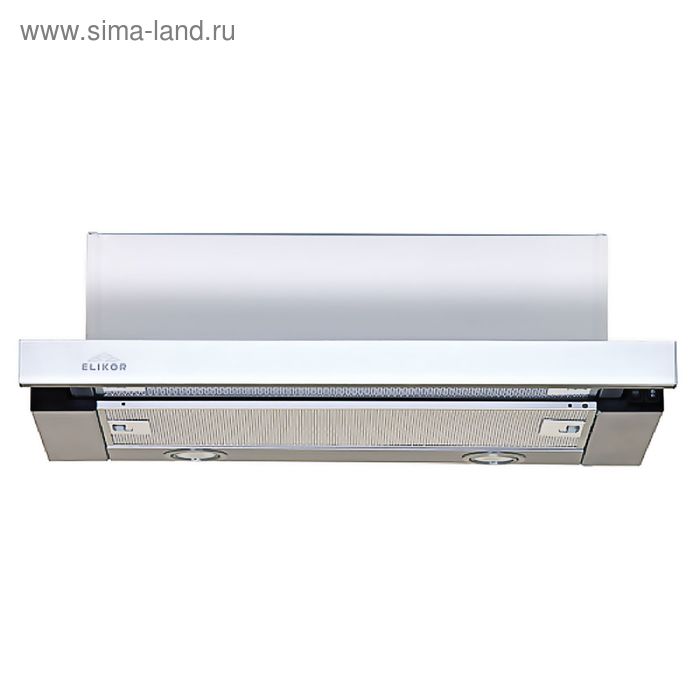 Вытяжка Elikor "Интегра" GLASS 50Н-400-В2Г, встраиваемая, 400 м3/ч, 2 скорости, 50 см, белая - Фото 1