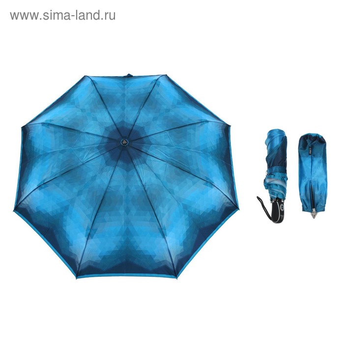 Зонт автоматический, R=52см, цвет голубой - Фото 1