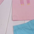 Пижама для девочки, рост 92 см (56), цвет светло-розовый/голубой CAB 5243_М - Фото 5