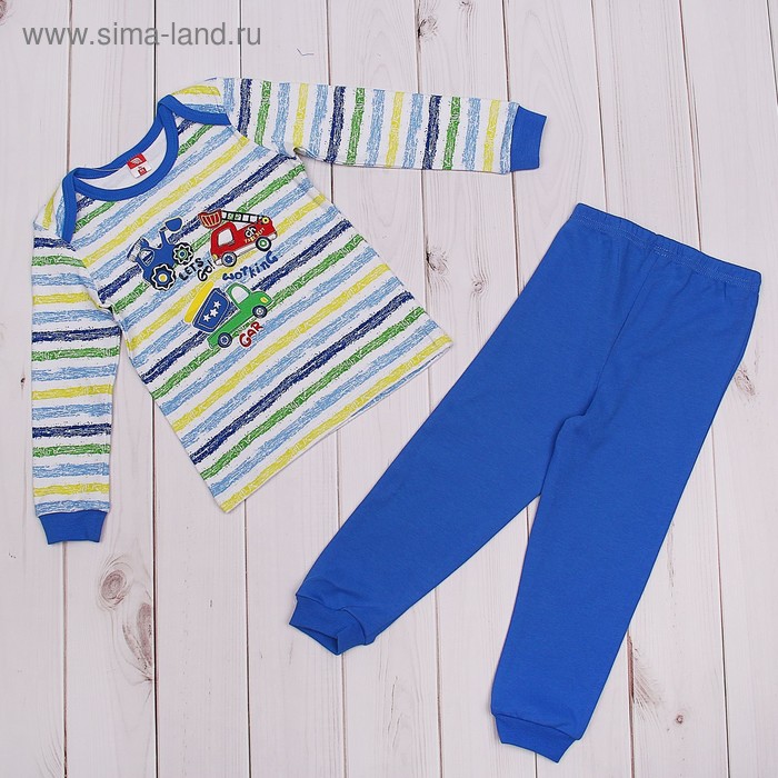 Пижама для мальчика, рост 86 см (52), цвет синий CAB 5281_М - Фото 1