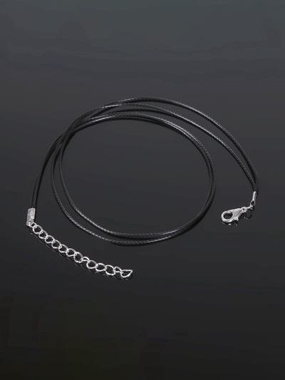 Шнурок из полиэстра, 43 см с удлинителем, 43см, цвет чёрный