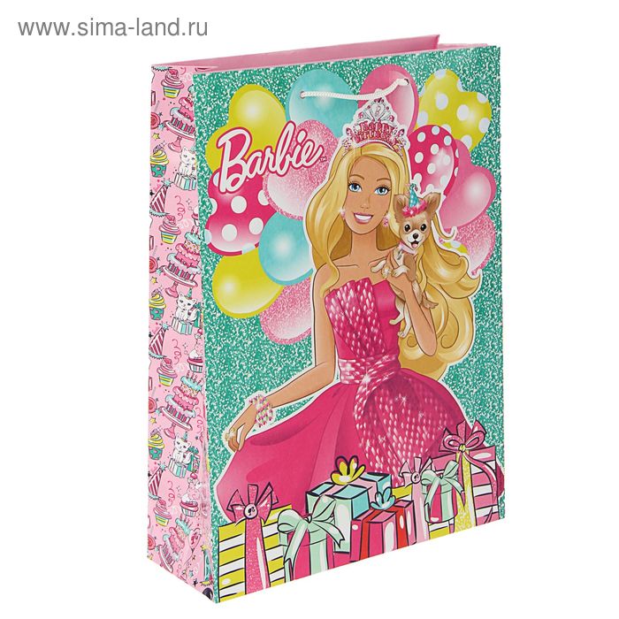Пакет подарочный "День рождения Барби", 35 х 25 х 9 см, Mattel Barbie - Фото 1
