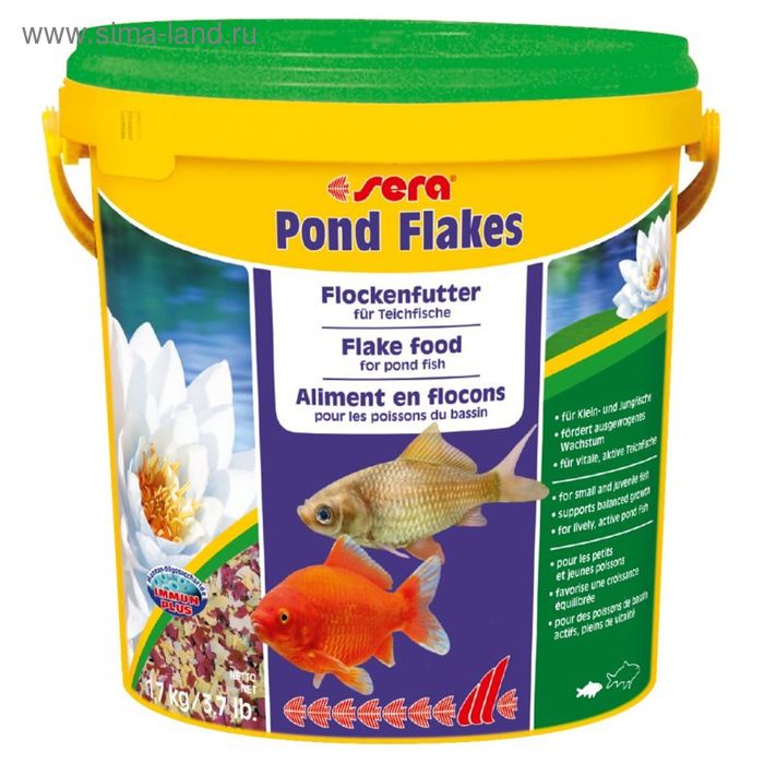 Корм Sera Pond Flakes для прудовых рыб, 10 л, 1,7 кг - Фото 1