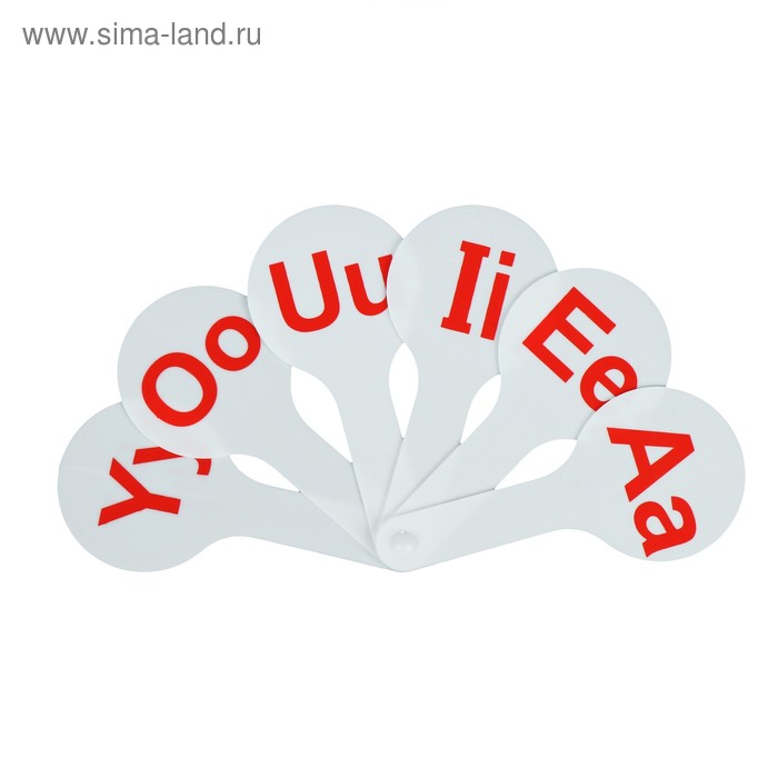 Веер-касса, английские гласные буквы, Calligrata, пакет с европодвесом - Фото 1