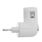 Переходник Ecola, вилка-патрон, E27, 60×83 мм, с выключателем, белый - Фото 2