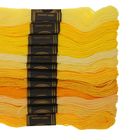 Набор ниток мулине, 12 шт, 8±1 м, цвет жёлтый - Фото 2