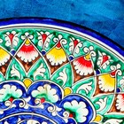 Ляган узбекский Риштанская Керамика «Цветочный узор», d=28 см, синий - Фото 3
