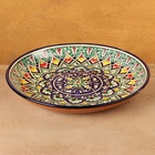 Ляган узбекский Риштанская Керамика «Цветочный узор», d=28 см, синий - Фото 6