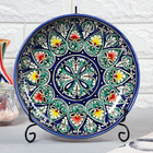 Ляган узбекский Риштанская керамика «Узоры», d=25 см, синий МИКС - Фото 2