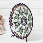 Ляган узбекский Риштанская Керамика «Цветы», d=32 см, глубокий, синий - Фото 3