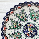 Ляган узбекский Риштанская Керамика «Цветы», d=32 см, глубокий, синий - Фото 4