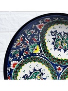 Ляган узбекский Риштанская Керамика «Узоры», d=33 см, глубокий, синий - Фото 4