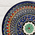 Ляган узбекский Риштанская Керамика «Узоры», d=33 см, глубокий, синий - Фото 4