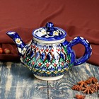 Чайник Риштанская Керамика "Узоры", 700 мл, синий - фото 8485782