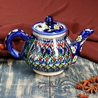 Чайник Риштанская Керамика "Узоры", 700 мл, синий - Фото 2