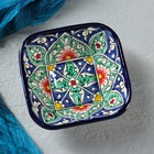 Салатница Риштанская Керамика "Цветы", 13 см, синяя, микс - Фото 2