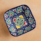 Салатница узбекская Риштанская Керамика «Цветы», 13×5 см, синяя, МИКС - Фото 5