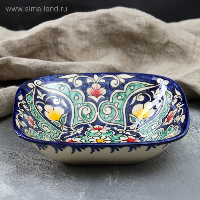 Салатница Риштанская Керамика "Цветы", 19 см, микс - Фото 1