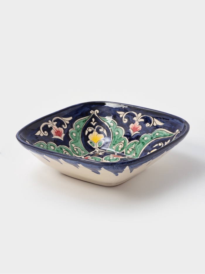 Салатник Риштанская Керамика «Цветы», 19 см, синий, МИКС - Фото 1