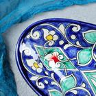 Селёдочница Риштанская Керамика "Цветы", 24 см, синяя, микс - фото 4560103