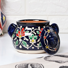 Сахарница узбекская Риштанская Керамика «Цветы», 1 л, синяя - Фото 7