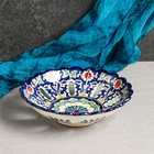 Фруктовница узбекская Риштанская Керамика «Узоры», d=23 см, синяя - Фото 1