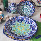 Фруктовница узбекская Риштанская Керамика «Узоры», d=23 см, синяя - Фото 4