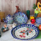 Фруктовница узбекская Риштанская Керамика «Узоры», d=23 см, синяя - Фото 5