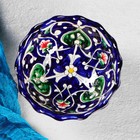 Конфетница Риштанская Керамика "Цветы", 13 см, синяя - Фото 3