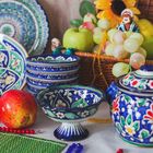 Конфетница узбекская Риштанская Керамика «Цветы», 13 см, синяя - Фото 4