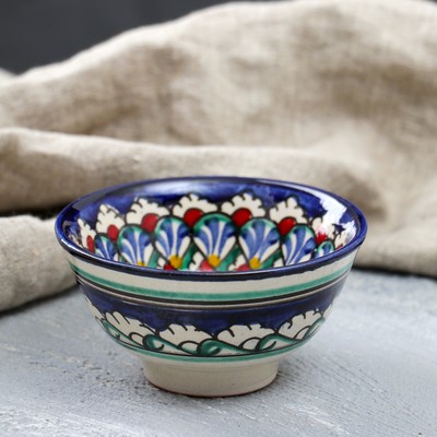 Пиала узбекская Риштанская Керамика «Узоры», 120 мл, d=9.5 см, МИКС